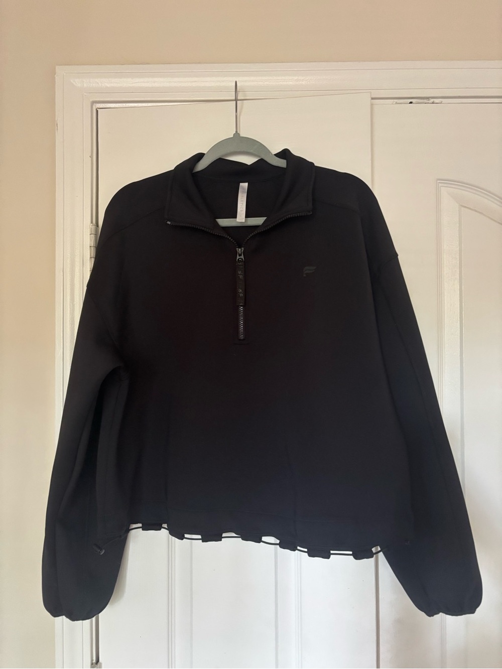 Fabletics Black Women's Quarter-Zip Pullover Sweatshirt